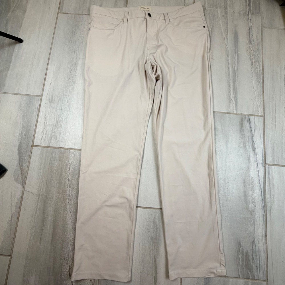 Rye 51 Voyager TechKnit Silo Straight Fit Pants Mens 36 Tan Khaki Travel Trouser